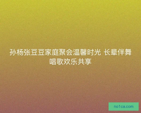 孙杨张豆豆家庭聚会温馨时光 长辈伴舞唱歌欢乐共享